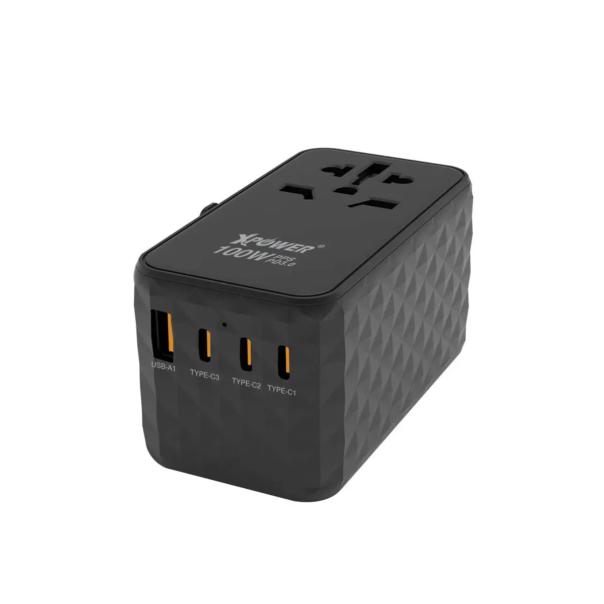 XPower TA100 100W 5 Output Gan PD Travel Adaptor -Black - Tashqila XPower TA100 100W 5 Output Gan PD Travel Adaptor -Black - Tashqila